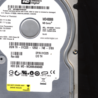 WD 40GB WD400BB-75JHC0 DCM ESBHNTJEHN TJ 2060-701292-002 Donor Drive