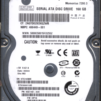 SEAGATE 160GB ST9160411AS 9GE14D-020 SN 5TG FW HP15 100513573 DONOR DRIVE