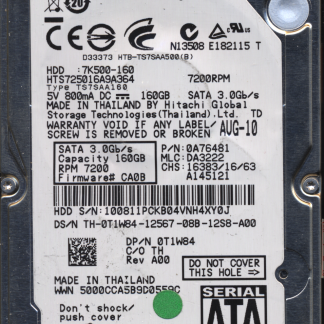 HITACHI 160GB HTS725016A9A364 0A76481 MLC DA3222 220 0A90161 01 DONOR DRIVE
