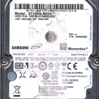 SAMSUNG 1TB ST1000LM024 M8_REV.06 DONOR DRIVE