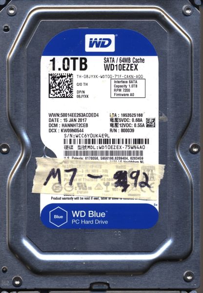 WD 1TB WD10EZEX-75WN4A0 DCM HANNHT2CEB T2 2060-800039-001 Donor Drive