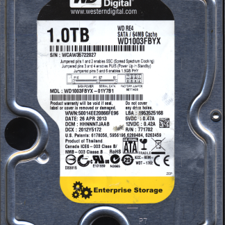 WD 1TB WD1003FBYX-01Y7B1 DCM HHNNNTJAAB TJ 2060-771702-001 Donor Drive