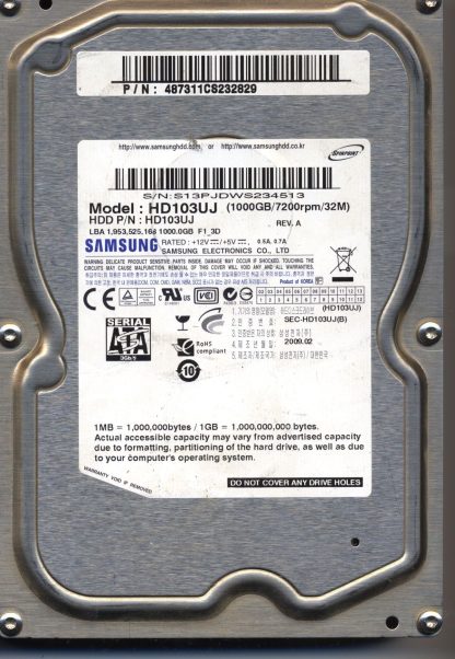 Samsung 1TB HD103UJ FW 1AA01113 41-00206B Donor Drive