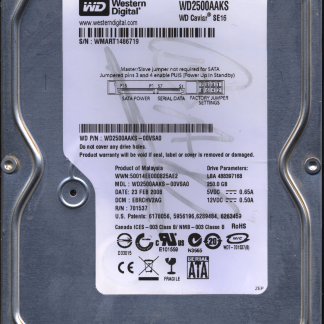 WD 250GB WD2500AAKS-00VSA0 DCM EBRCHV2AG V2 2060-701537-002 Donor Drive