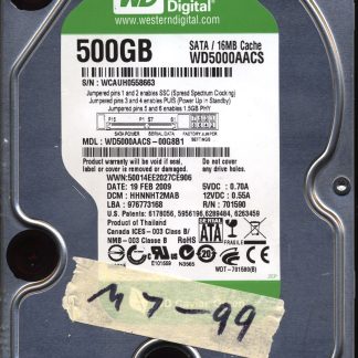 WD 500GB WD5000AACS-00G8B1 DCM HHNNHT2MAB T2 2060-701590-000 Donor Drive