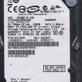 Hitachi 500GB HTS545016B9A300 0A74091 MLC DA2997 2200A9016101 Donor Drive
