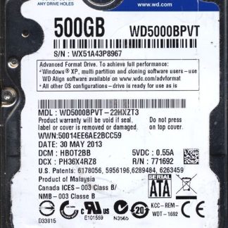 WD 500GB WD5000BPVT-22HXZT3 DCM HB0T2BB T2 2060-771820-000 Donor Drive