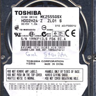 TOSHIBA 250GB MK255GSX HDD2H24 A0/FG001U G002439 Donor Drive