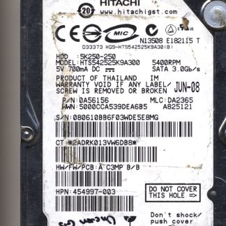 Hitachi 250GB HTS542525K9A30 454997-003 MLC DA2365 2200A9000201 Donor Drive